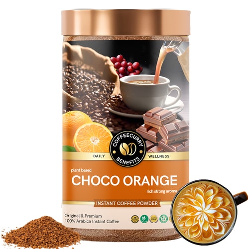 Choco Orange Instant Coffee Powder - Arabica Freeze Dried Coffee for Instant Hot & Cold Coffee