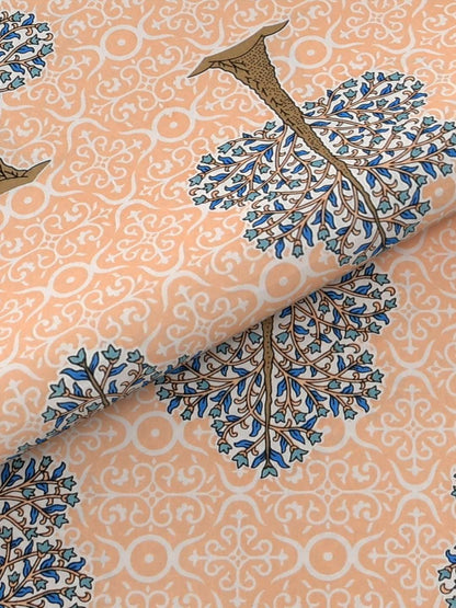 100% Pure Cotton Traditional Printed Bedsheet for Double Bed King Size Bedsheet with 2 Pillow Covers