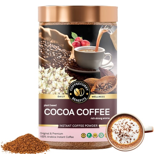 Cocoa Instant Coffee Powder - Arabica Freeze Dried Coffee for Instant Hot & Cold Coffee