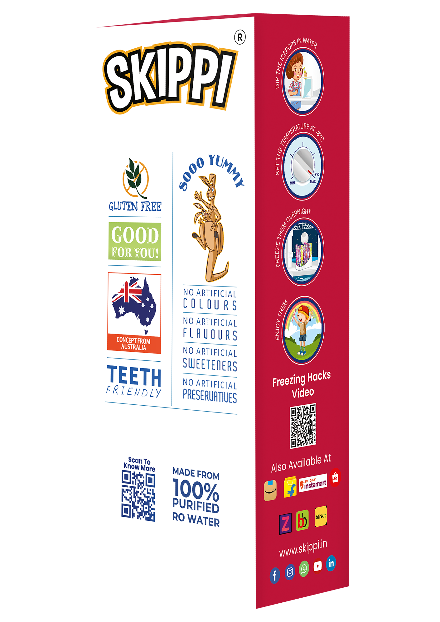 Skippi Cola Flavor Ice Pop, Pack Of 12
