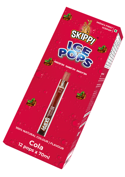 Skippi Cola Flavor Ice Pop, Pack Of 12