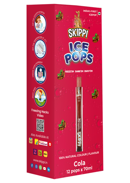 Skippi Cola Flavor Ice Pop, Pack Of 12