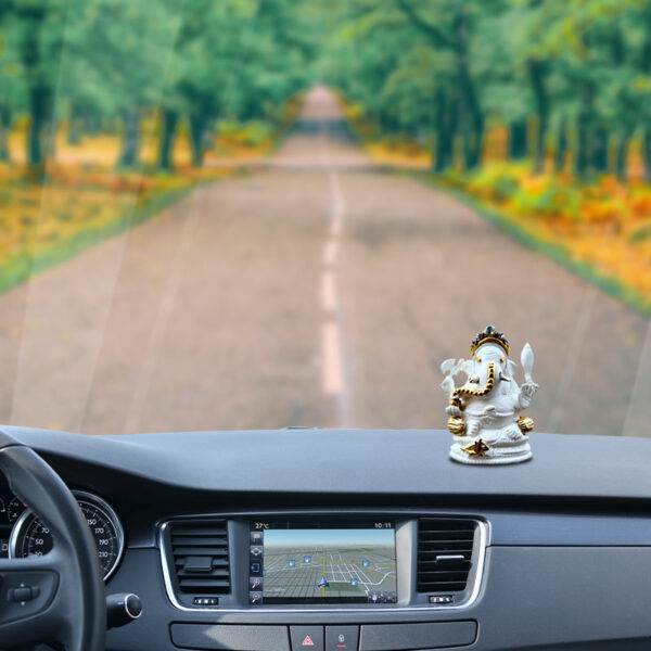 Svastika Four-Armed Ganesha Idol for Car Dashboard