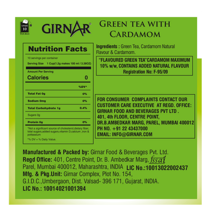 Girnar Green Tea Bags - Cardamom