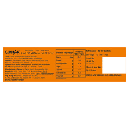 Girnar Instant Tea Premix With Cardamom-Saffron