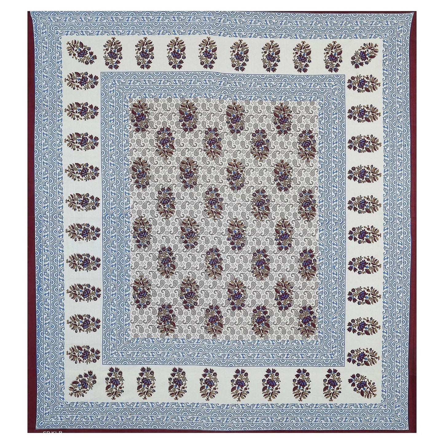 100% Pure Cotton Traditional Printed Bedsheet for Double Bed King Size Bedsheet with 2 Pillow Covers