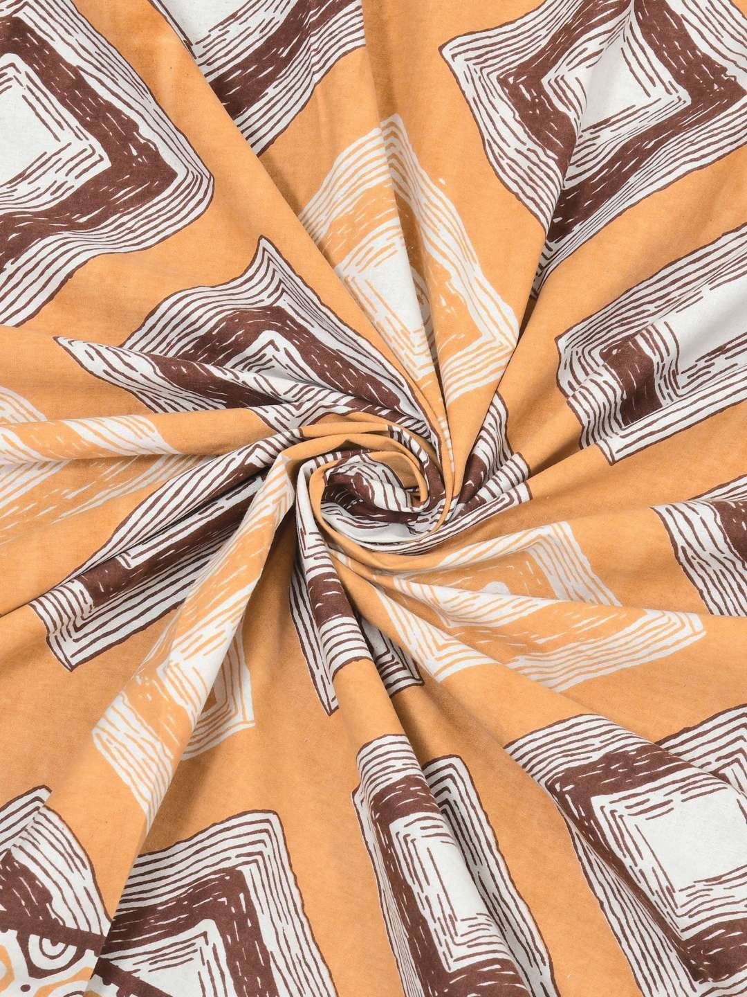 100% Pure Cotton Traditional Printed Bedsheet for Double Bed King Size Bedsheet with 2 Pillow Covers