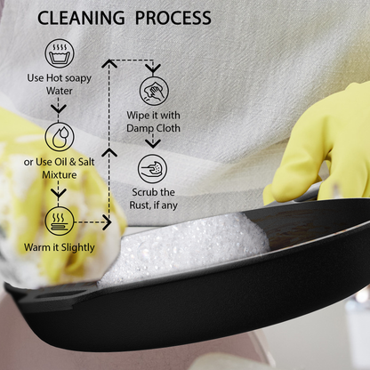 Esspy 10 inch Cast Iron Frying Pan/Skillet With Silicon Handle Cover | Pre-Seasoned, Induction Friendly | Non-Stick Pan | 100% Pure Cast Iron, Toxin-Free & Chemical-Free | Black