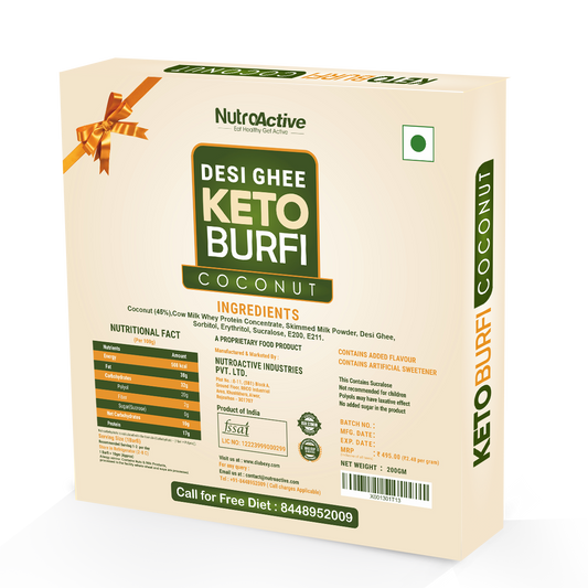 NutroActive Desi Ghee Keto Coconut Barfi- 200g