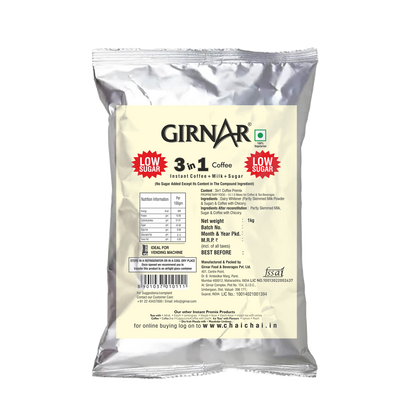 Girnar Instant Premix 3 In 1 Coffee (1kg Vending Pack)