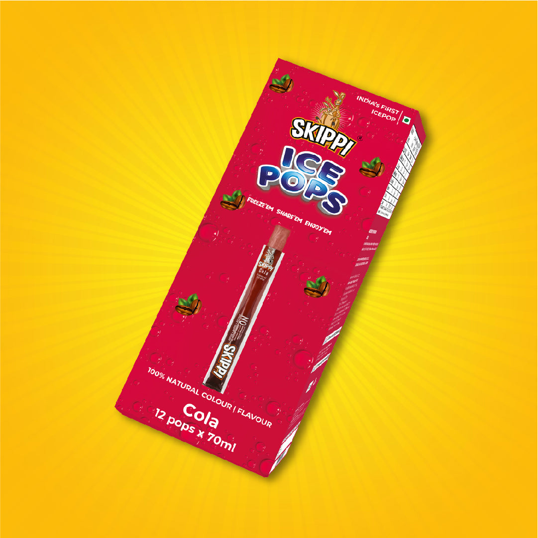 Skippi Cola Flavor Ice Pop, Pack Of 12