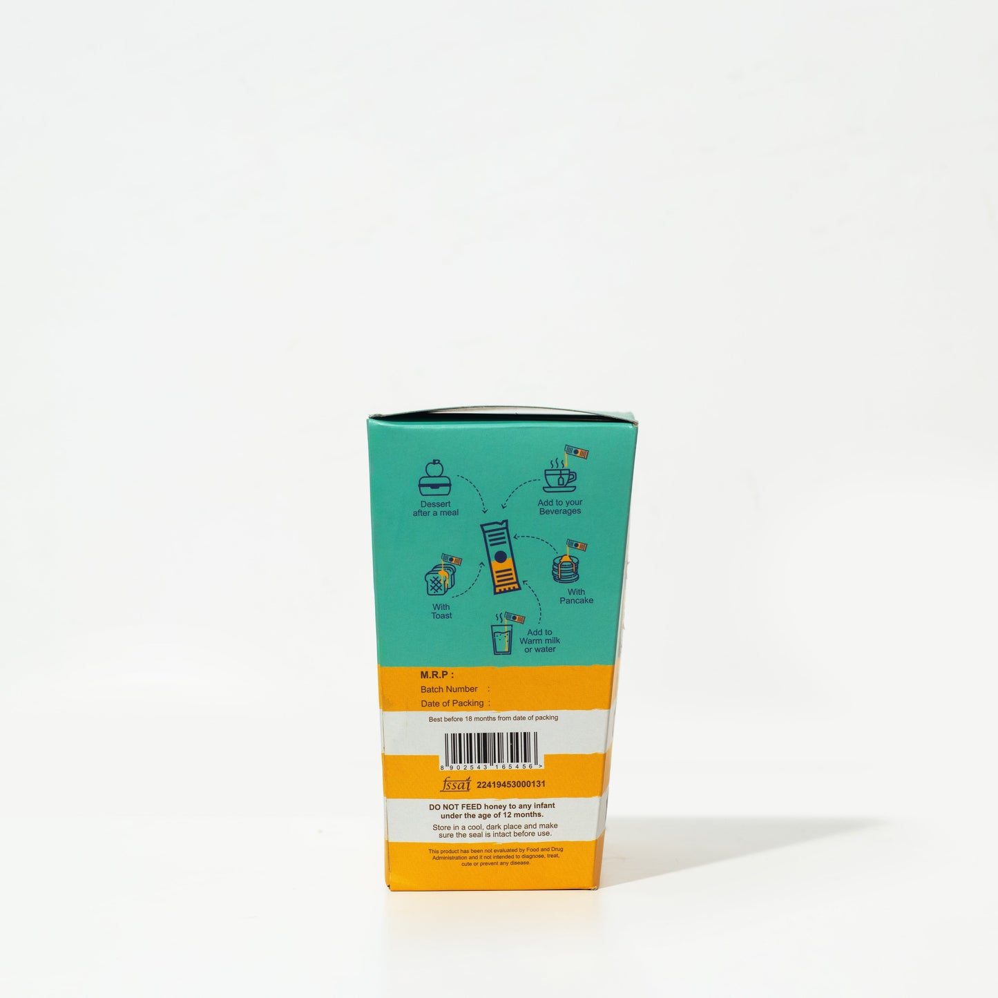 Ginger Honey Shots | 36 pack | (360 gm) | Pure Honey (Single Serving honey Sachets)