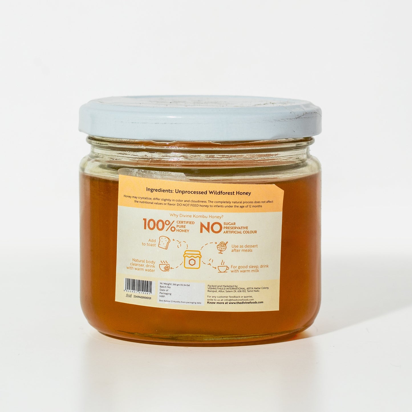 Pure Kombu Honey Single Origin (Unprocessed Honey With High High Pollen Content) - 350 gm