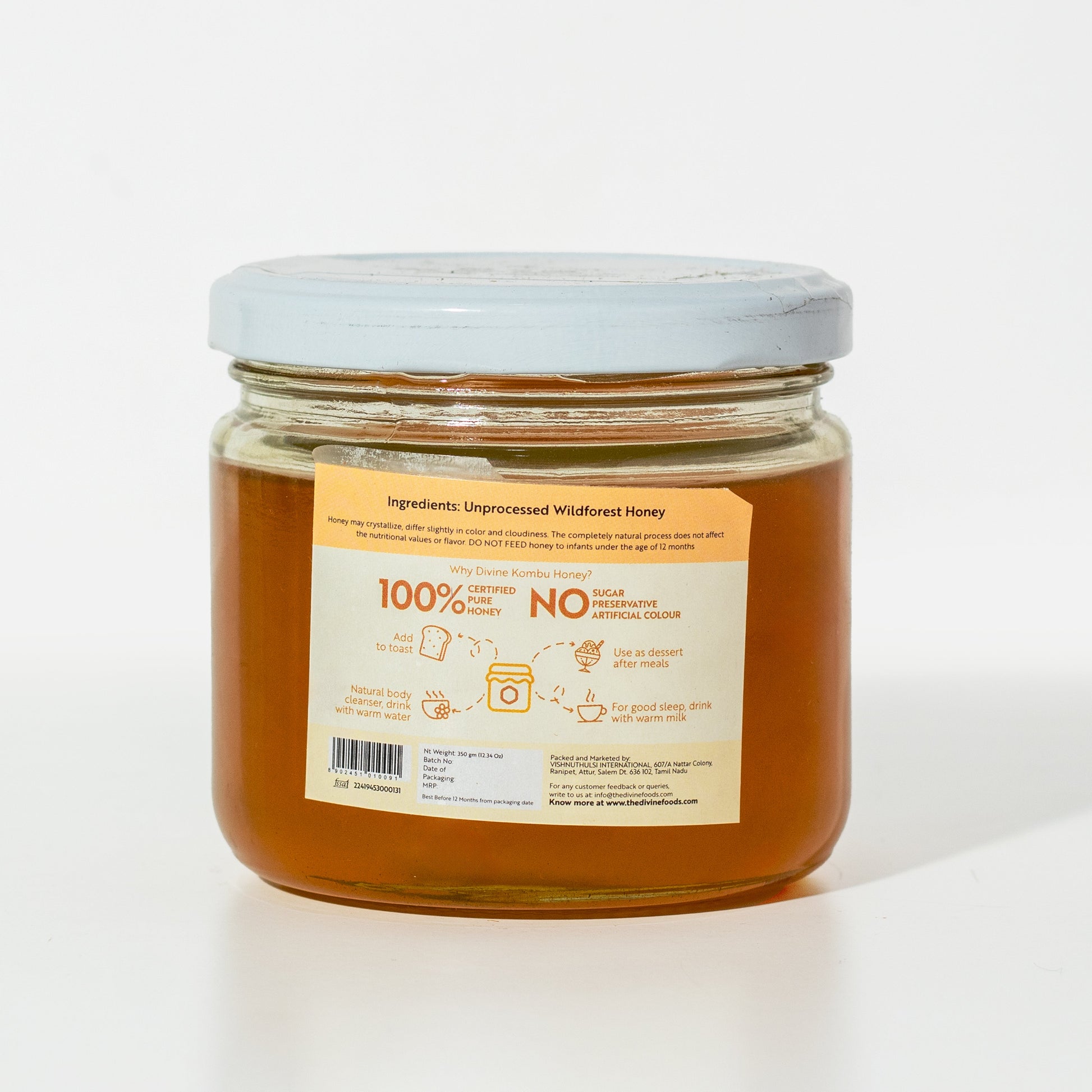 Pure Kombu Honey Single Origin (Unprocessed Honey With High High Pollen Content) - 350 gm