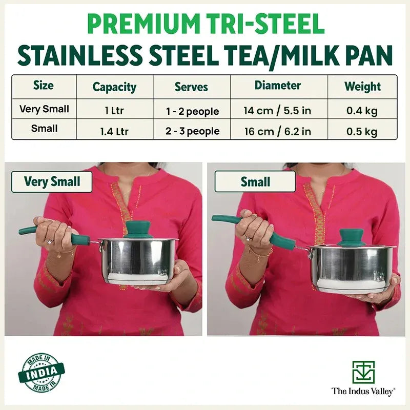 The Indus Valley Stainless Steel Capsule Bottom Milk Tea Pan