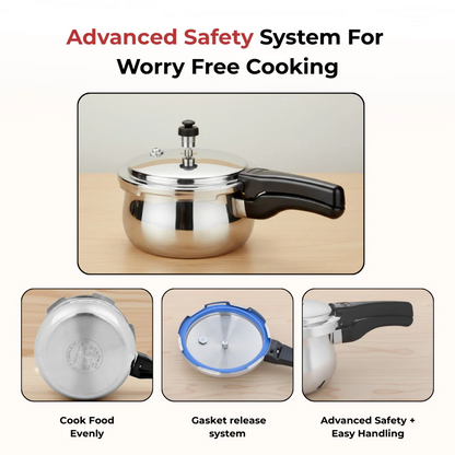 Vinod Doniv Titanium Triply Stainless Steel Pressure Cooker 3L Induction Gas