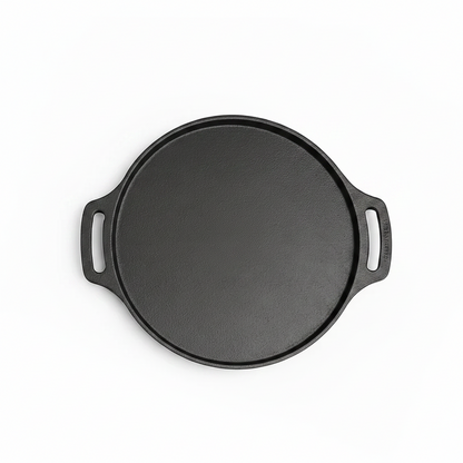 Human Hydro Cast Iron Cookware Set — 30cm Dosa Tawa + 12-Pit Paniyaram Pan with Glass Lid Pre-Seasoned Gas Induction