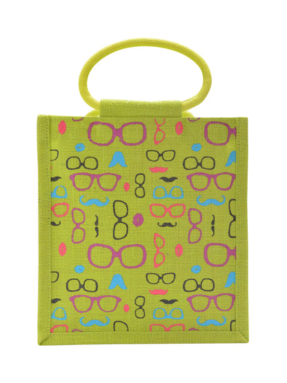 Jute Cottage Spec Moustache Print Zipper Lunch