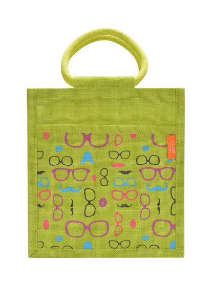 Jute Cottage Spec Moustache Print Zipper Lunch
