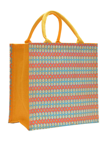 Jute Cottage Ribbon Motif Zipper Bag