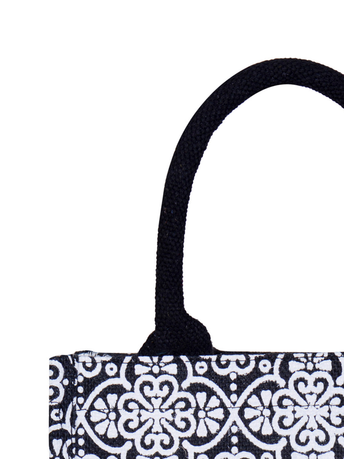 Jute Cottage Mughal Print Zipper Lunch Bag 100% Genuine Jute