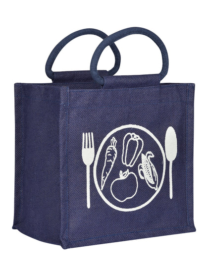 Jute Cottage Spoon & Fork Print Lunch Bag Zipper