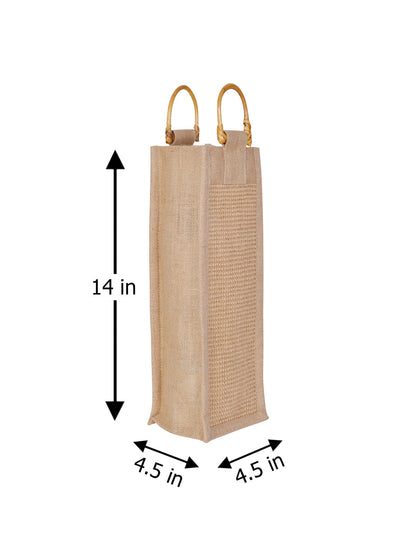 Jute Cottage Dobby Bottle Bag