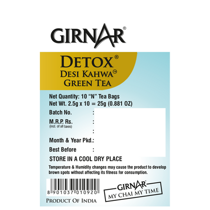 Girnar Green Tea Bags - Detox / Desi Kahwa