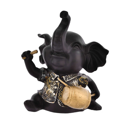 Elephant Playing Musical Instrument Sculpture