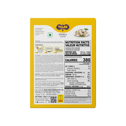 Dhokla Instant Mix Flour - Healthy & Tasty, Makes 400g