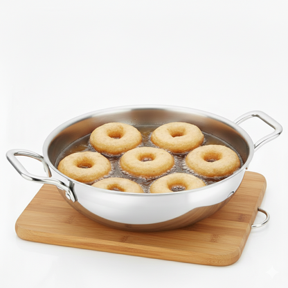 Esspy Triply Stainless Steel Kadai for Cooking, Non Stick Kadai, Triply Kadhai, Metal Spatula Friendly, Induction & Gas Stove Compatible