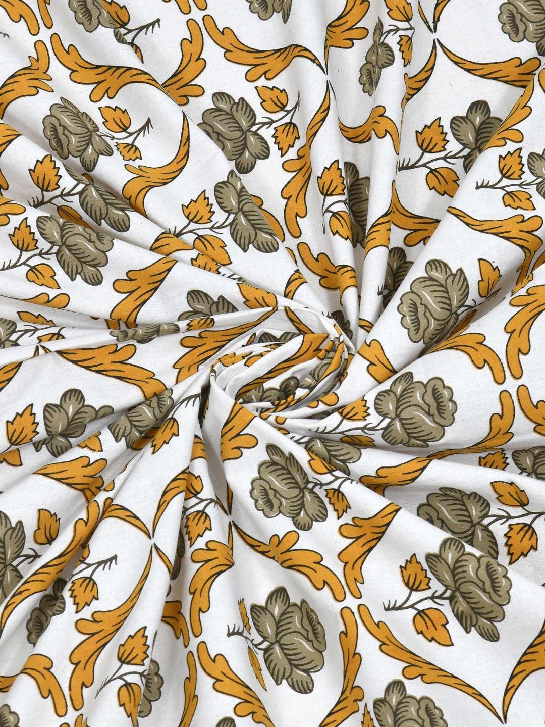 100% Pure Cotton Traditional Printed Bedsheet for Double Bed King Size Bedsheet with 2 Pillow Covers