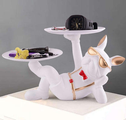 Cool Dog Showpiece with Plate for Home Dcor Item | Kitchen,Bedroom,Office,Dinning Table Decorative Item