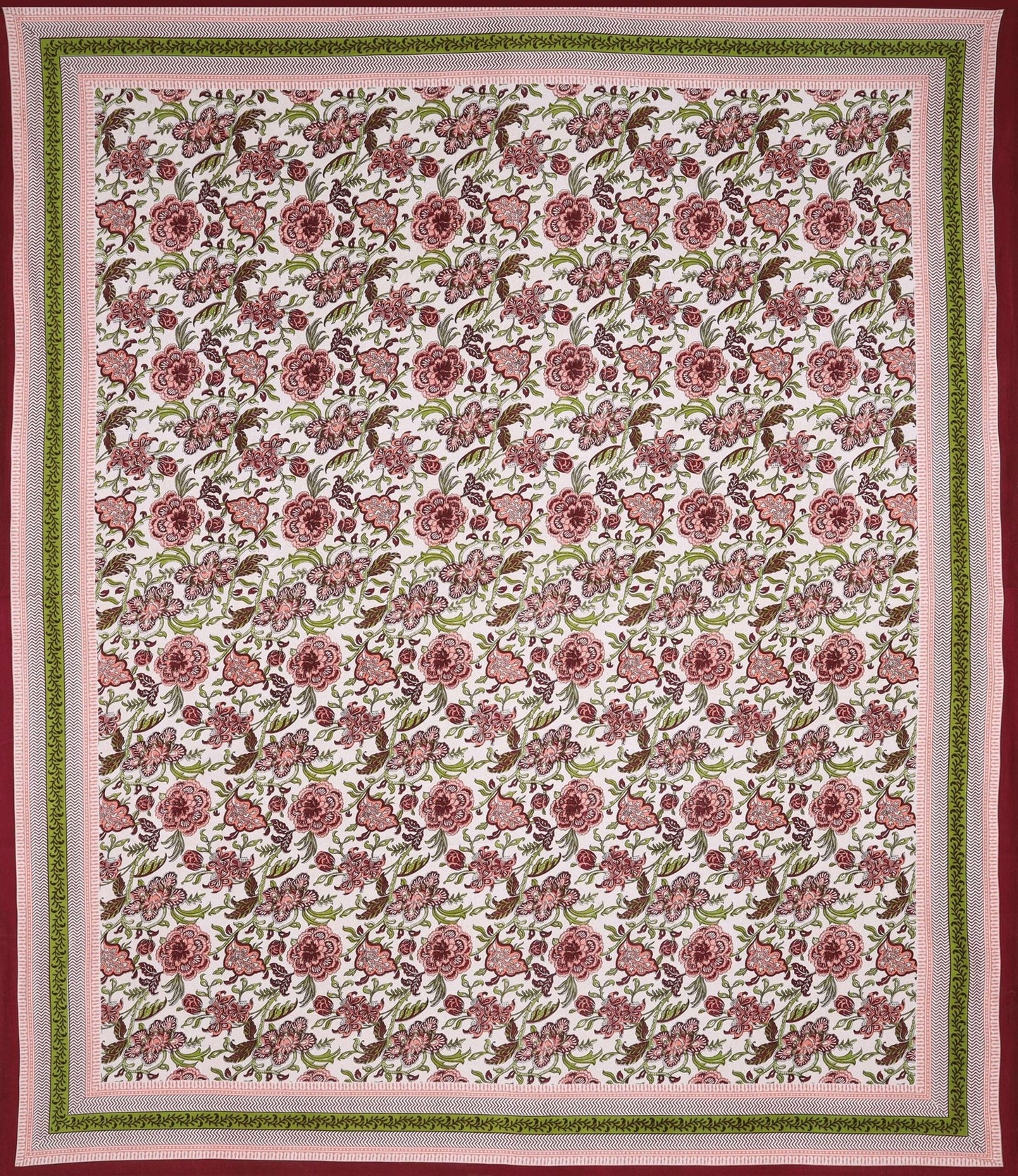100% Pure Cotton Traditional Printed Bedsheet for Double Bed King Size Bedsheet with 2 Pillow Covers