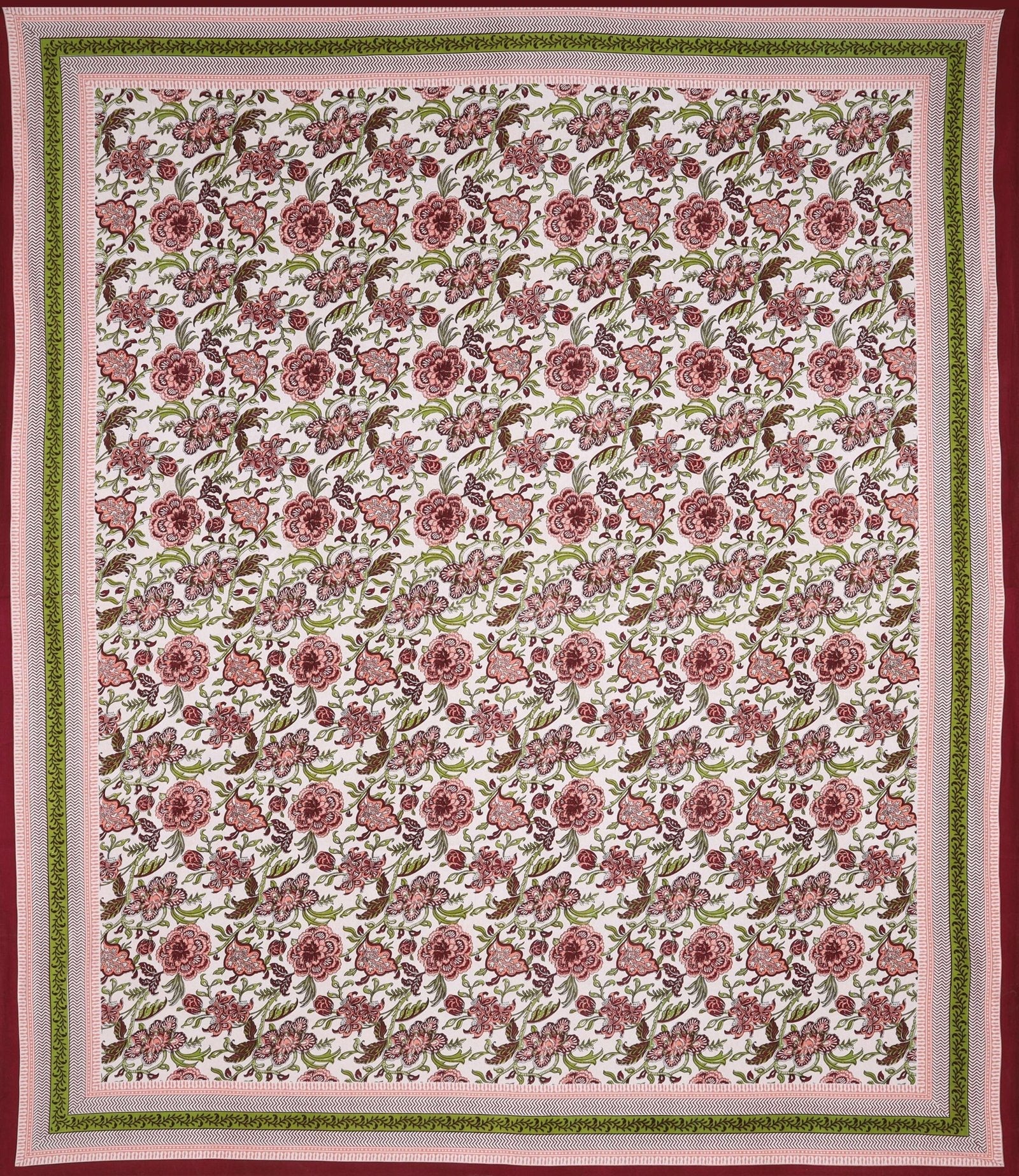 100% Pure Cotton Traditional Printed Bedsheet for Double Bed King Size Bedsheet with 2 Pillow Covers