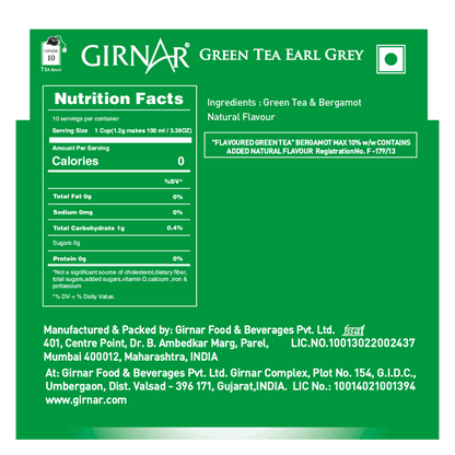 Girnar Green Tea Bags - Earl Grey