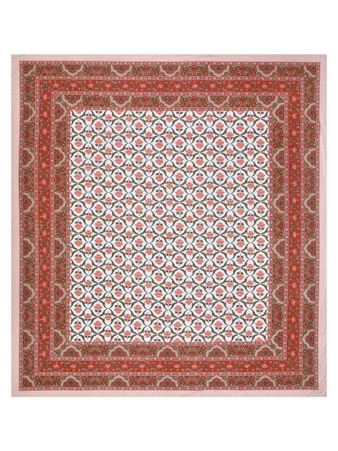 100% Pure Cotton Traditional Printed Bedsheet for Double Bed King Size Bedsheet with 2 Pillow Covers
