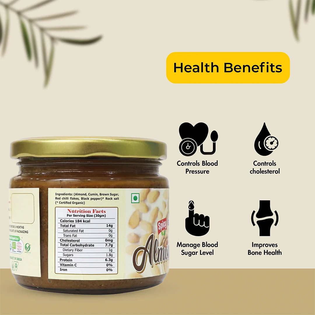 Elworld Agro & Organic Food Products Almond Butter Spicy 350 g