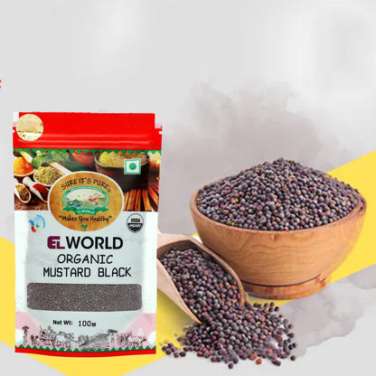 Elworld Agro & Organic Food   Products Black Mustard (Rai) Seeds 100g