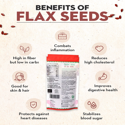 Elworld Agro & Organic Food Products Flaxseed (Alsi/ Teesi) - 100g