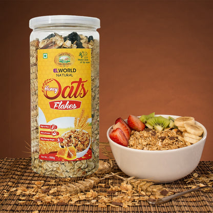 Elworld Agro & Organic Food Products Honey Oats 500 g