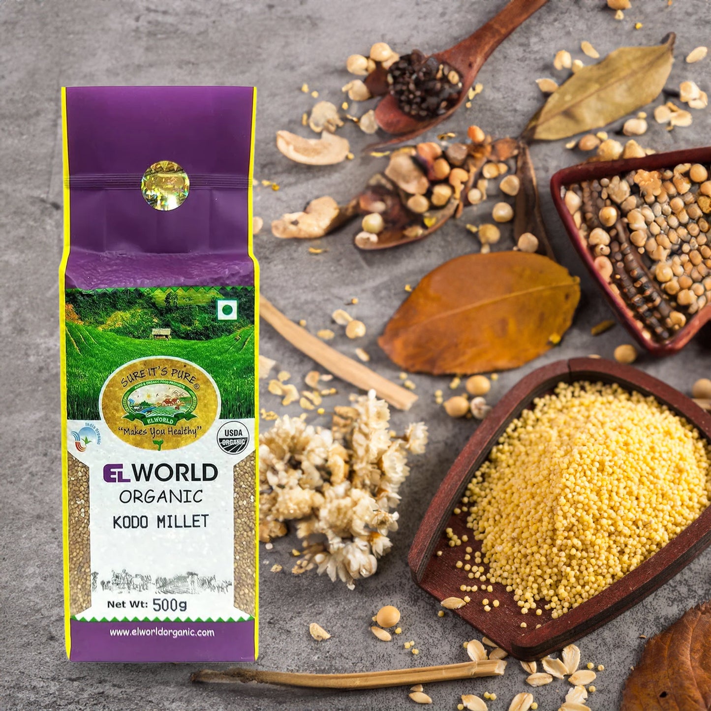 Elworld Agro & Organic Food Products Kodo Millet 500 g