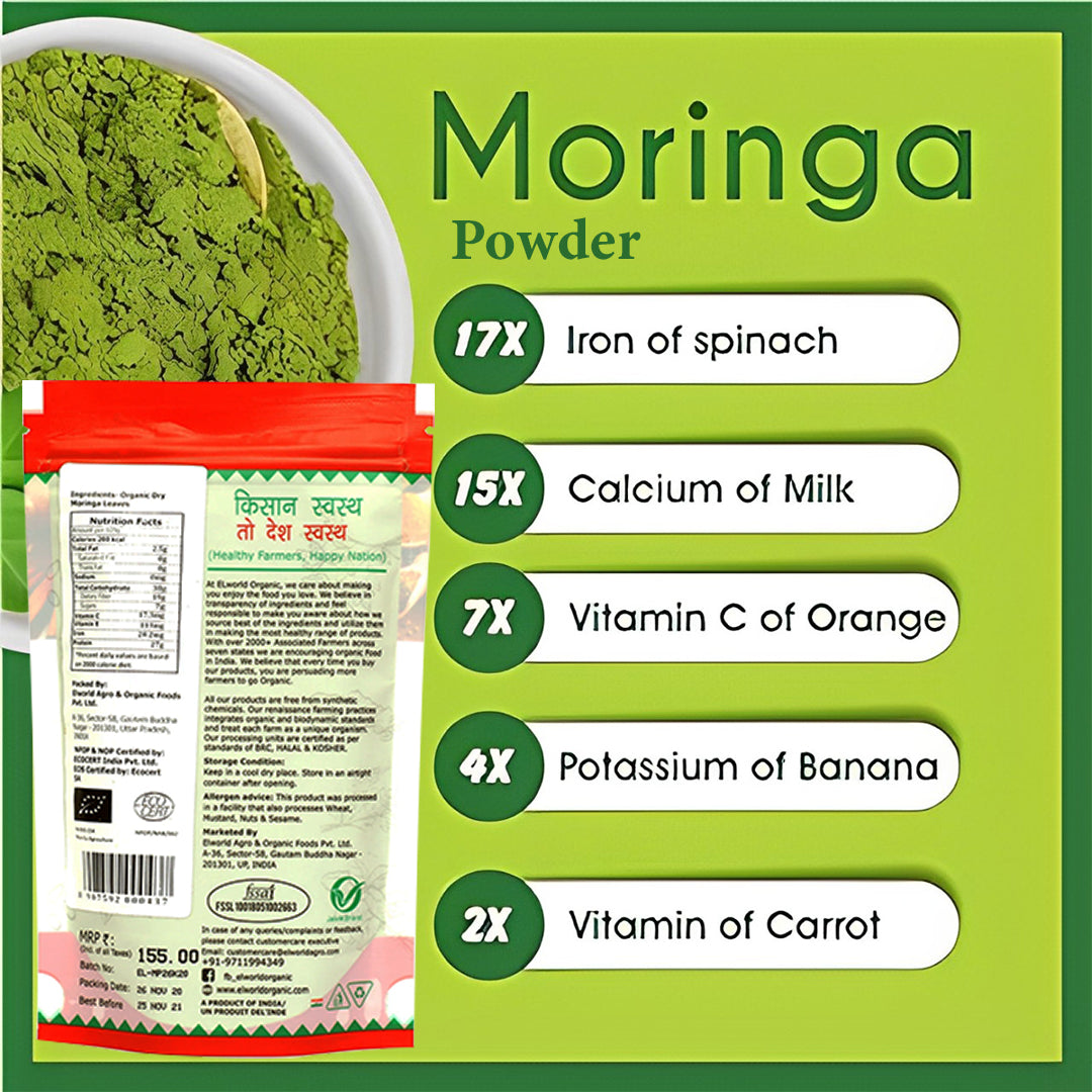 Elworld Agro & Organic Food Products Moringa Powder - 100 g