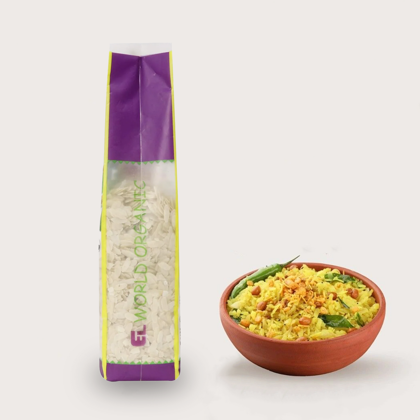 Elworld Agro & Organic Food Products White Rice Poha 500 g