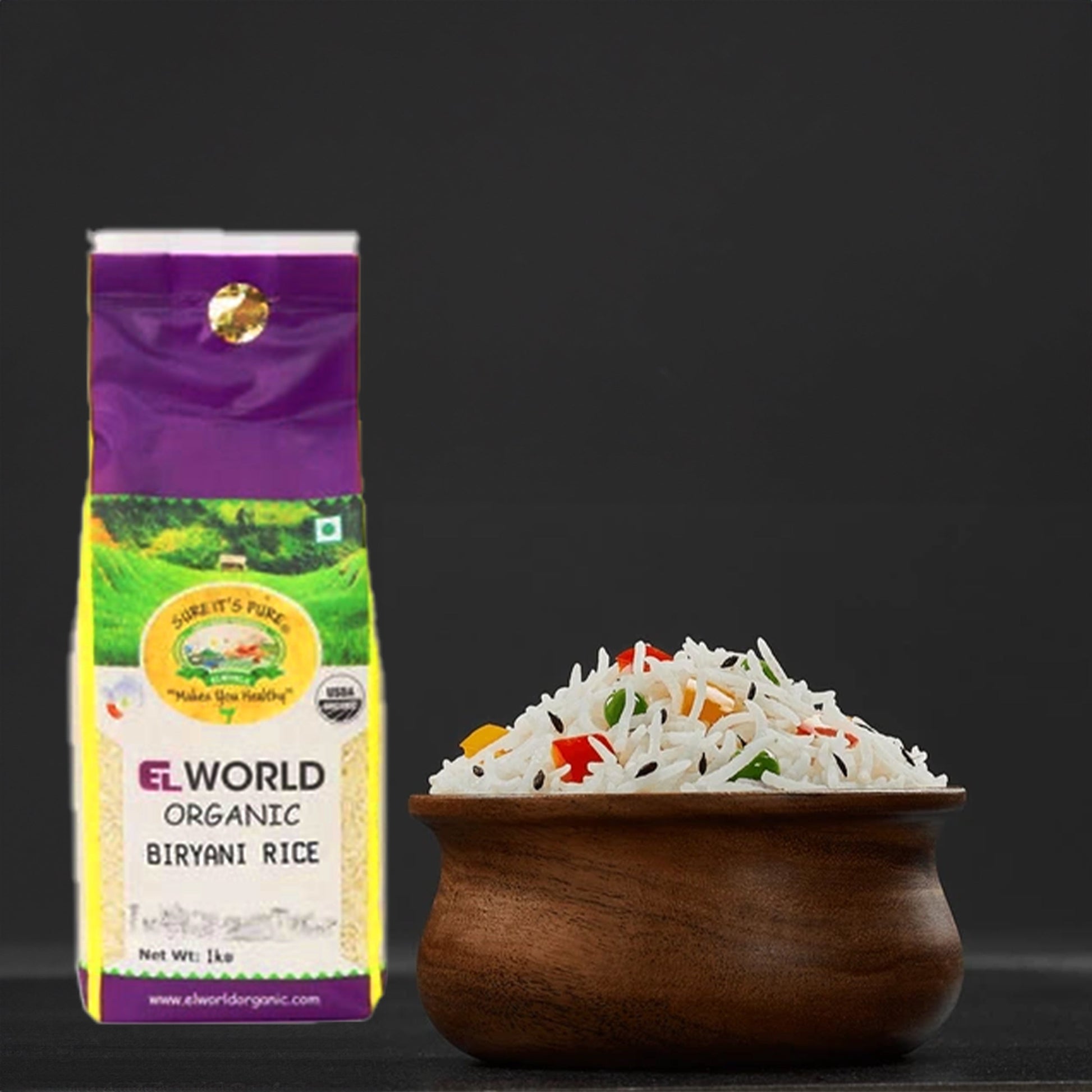 Elworld Agro & Organic Food Products Organic Biryani Rice - 1 Kg