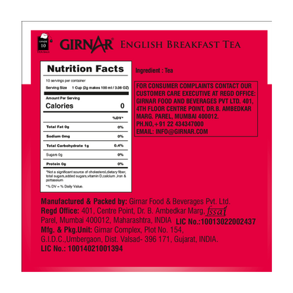 Girnar Black Tea Bags - English Breakfast