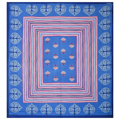 100% Pure Cotton Traditional Printed Bedsheet for Double Bed King Size Bedsheet with 2 Pillow Covers