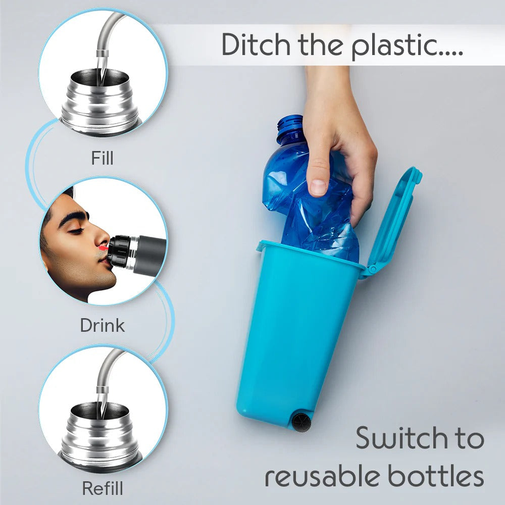 Borosil Thermo Double Wall Insulated Bottle Matte Black