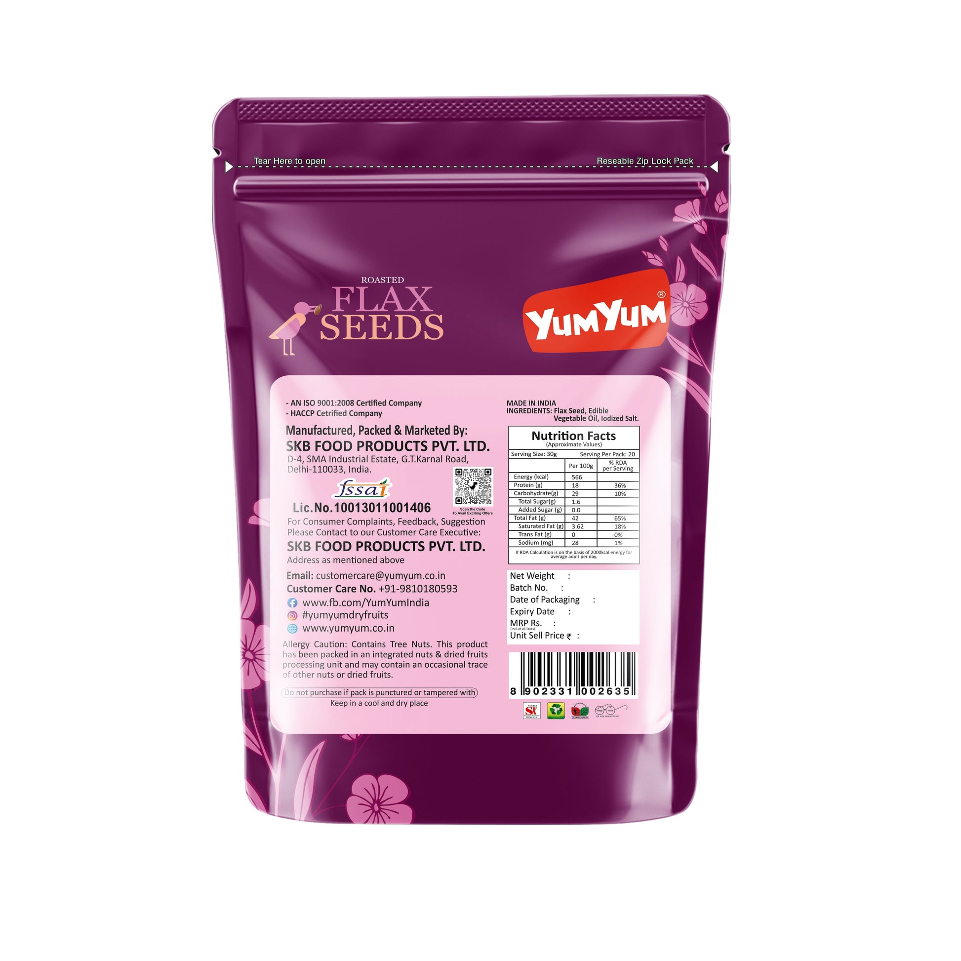 Yum Yum Roasted & Salted Flax Seeds