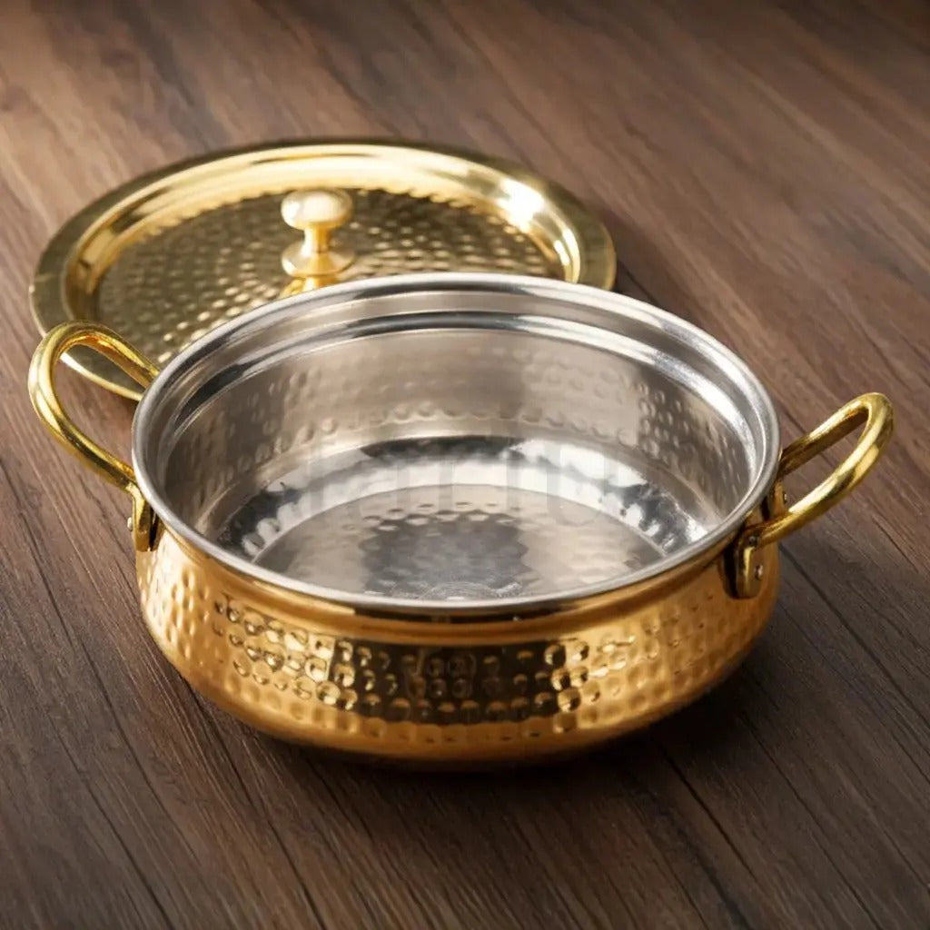 Artarium Brass Handi with Lid for Biryani and Slow Cooking